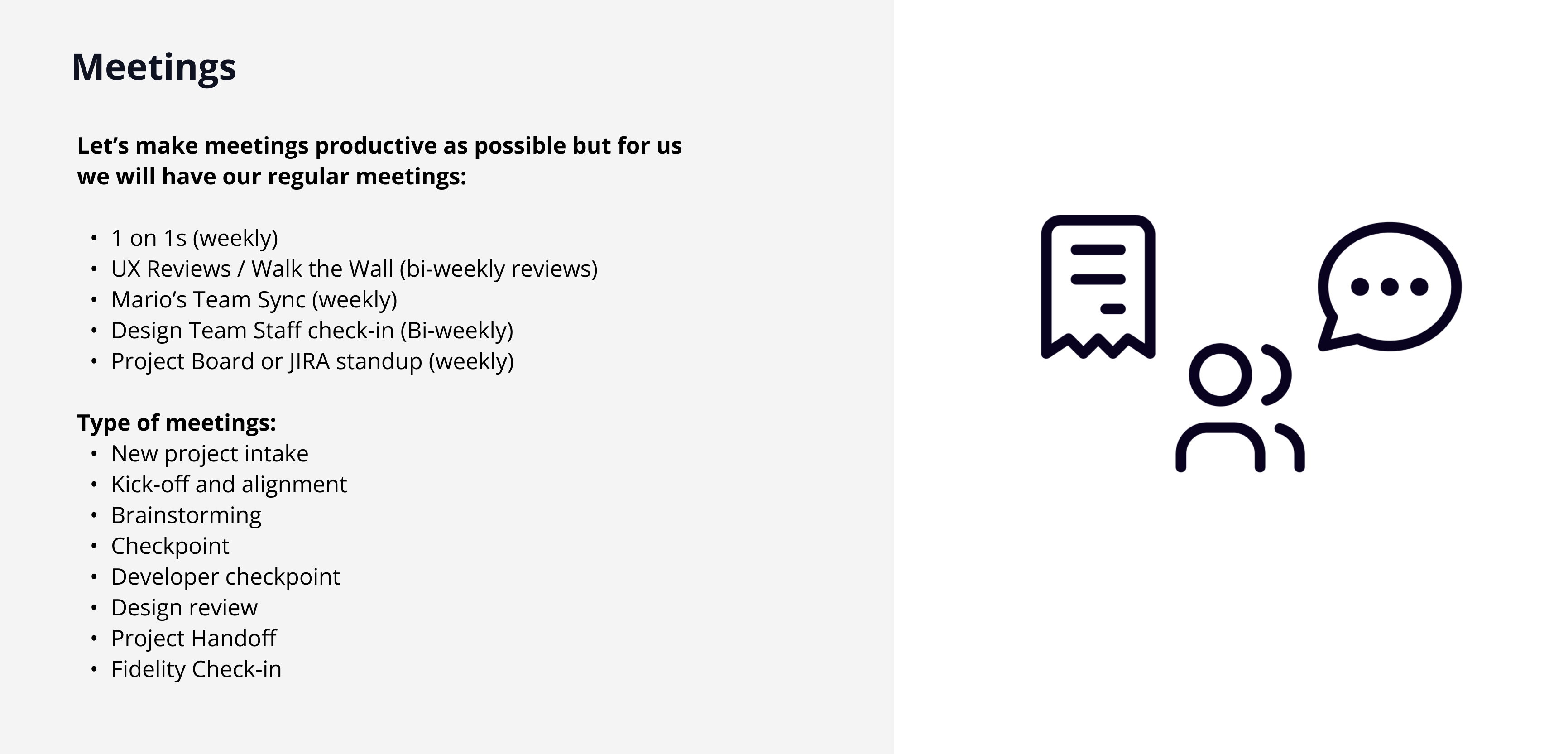 Meeting structure and cadence